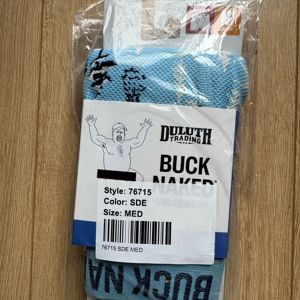 Duluth Trading Co Men's Buck Naked Boxer Briefs - Light Blue